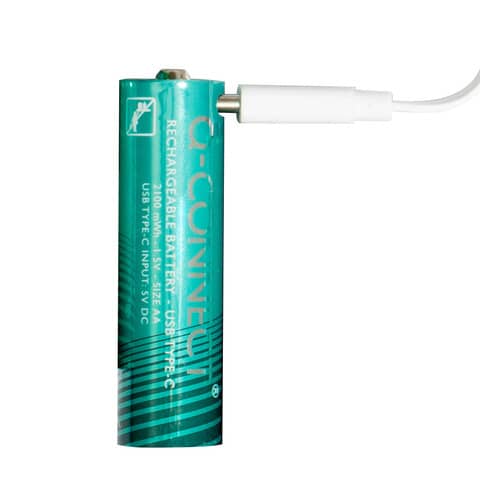 Batterie ricaricabili Q-Connect AA con cavo USB-C - 1400 mAh - 1,5 V conf. 4 pz - KF14129